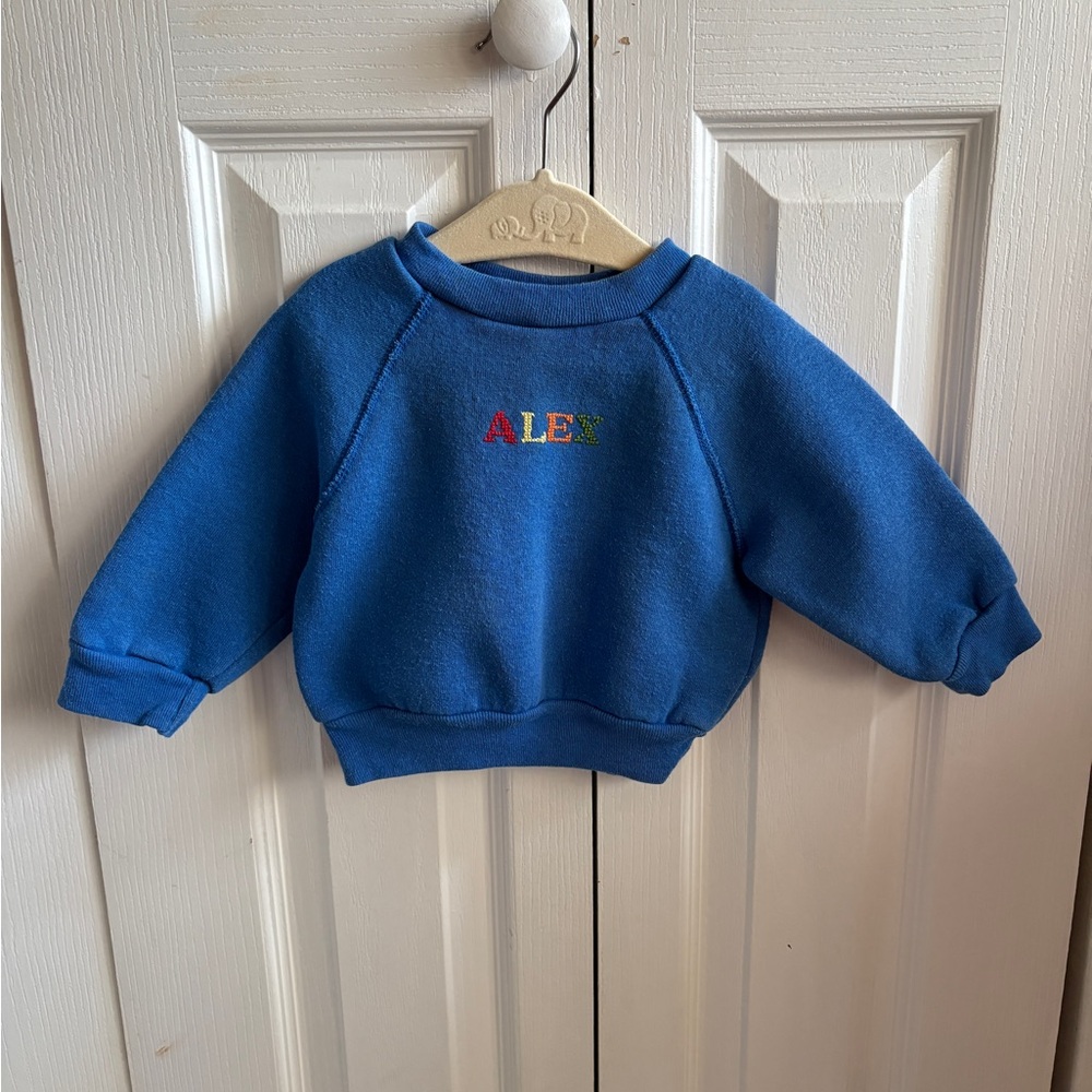 1991 Vintage Trend Basics Blue Kids Sweatshirt 18 months “Alex”